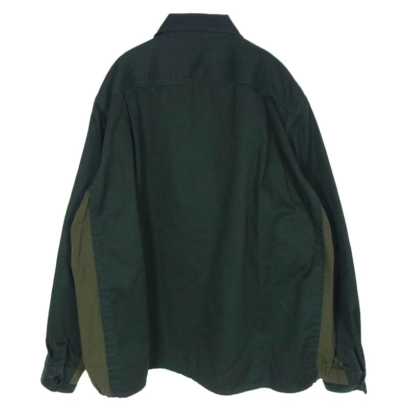 サカイ 21AW 21-02651M Grosgrain Shirt グロスグレイン 再構築 切替 シャツ ジャケット 買取実績 画像