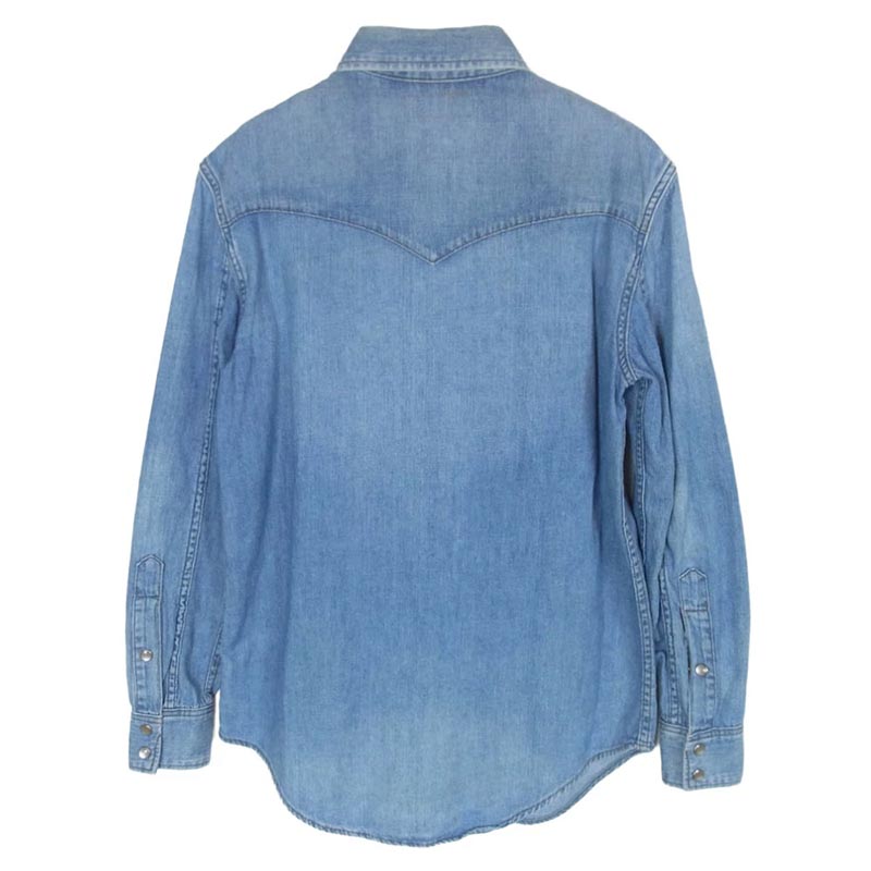 サンローラン 374936 Y480G エディ期 ウォッシュ加工 デニム ウエスタン 長袖 シャツ 買取実績 画像