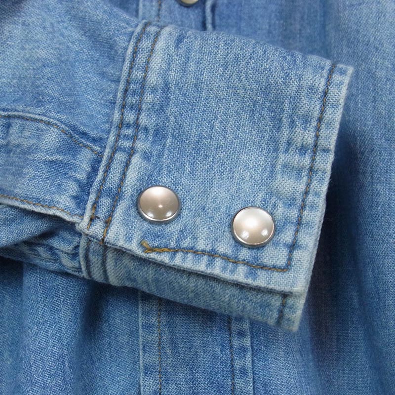 サンローラン 374936 Y480G エディ期 ウォッシュ加工 デニム ウエスタン 長袖 シャツ 買取実績 画像