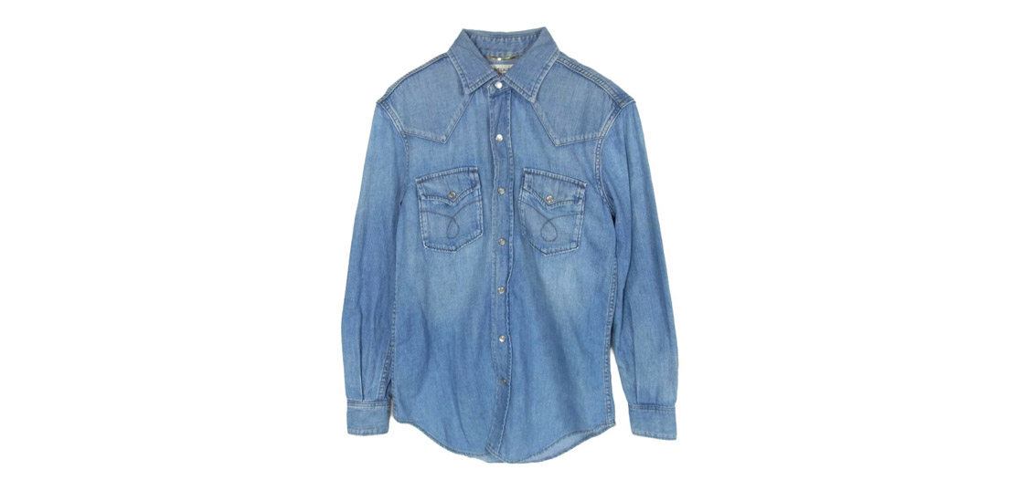 サンローラン 374936 Y480G エディ期 ウォッシュ加工 デニム ウエスタン 長袖 シャツ 買取実績