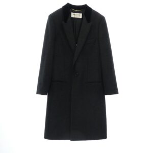 サンローラン 495443 Y039R ベロア 切替 ロング チェスターコート 買取実績 画像