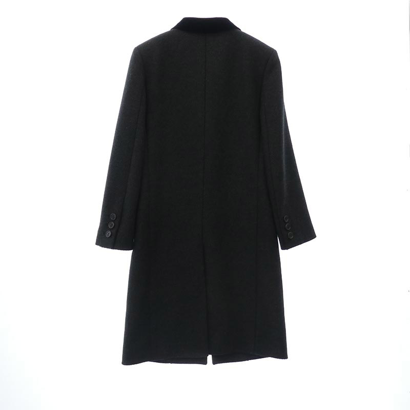 サンローラン 495443 Y039R ベロア 切替 ロング チェスターコート 買取実績 画像