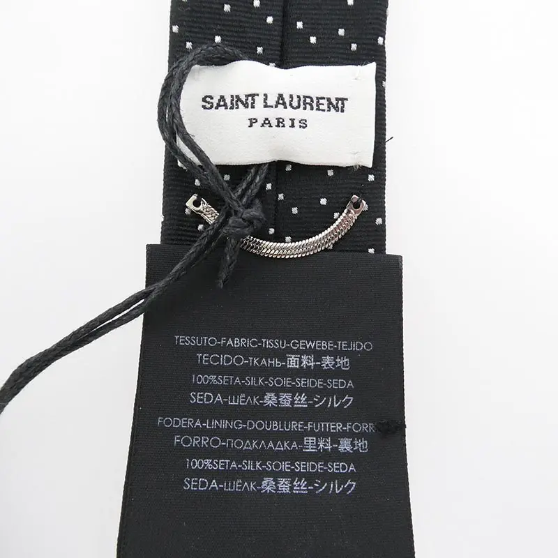 SAINT LAURENT サンローラン 643955 4Y002 マイクロドット シルク100％ ネクタイ ブラック系 ホワイト系 4×145cm【極上美品】【中古】 サンローラン 643955 4Y002 マイクロドット シルク100％ ネクタイ 買取実績