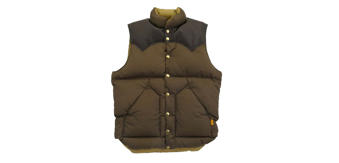 スタンダードカリフォルニア × Rocky Mountain Featherbed ロッキーマウンテンフェザーベッド 25AW 290-252-22 SD DOWN VEST レザーヨーク切替 ダウンベスト 買取実績