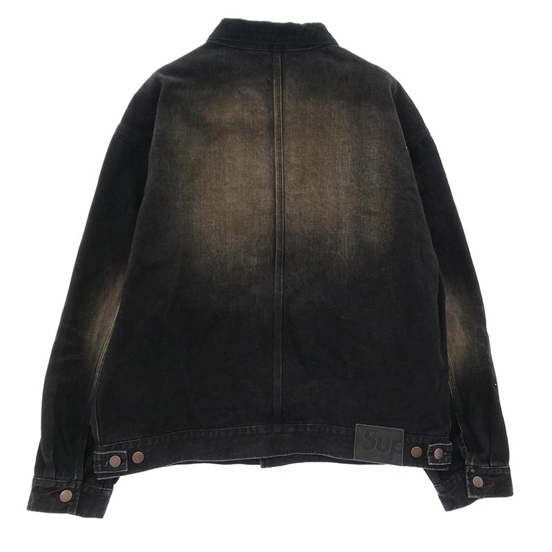 シュプリーム 25AW Distressed Selvedge Trucker Jacket Washed Black ディストレスト セルビッジ ウォッシュドブラック トラッカー デニム ジャケット 買取実績 画像