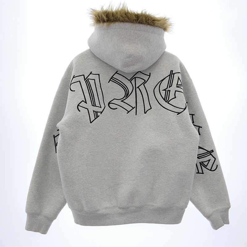 シュプリーム 25AW Faux Fur Zip Up Hooded Sweatshirt フェイクファー ロゴ刺繍 ジップパーカー 裏地ボア 買取実績 画像