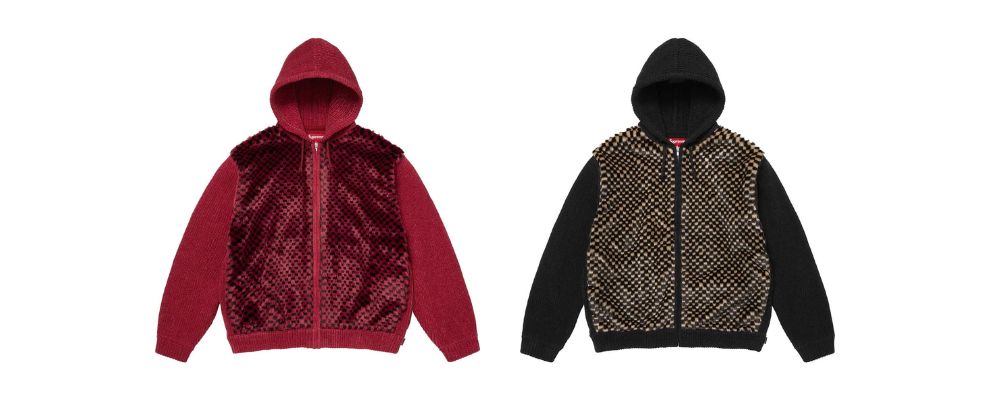 Supreme 2026SS Week6発売予定アイテムまとめ｜ブランド古着買取専門店LIFECheckerboard Faux Fur Zip Up Hooded Sweater 41,800円 画像