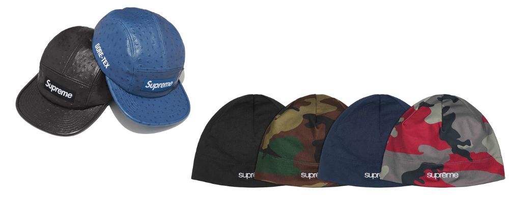 Supreme 2026SS Week6発売予定アイテムまとめ｜ブランド古着買取専門店LIFEOstrich Embossed Leather GORE-TEX Camp Cap 16,500円 / Base Layer Beanie 7,700円