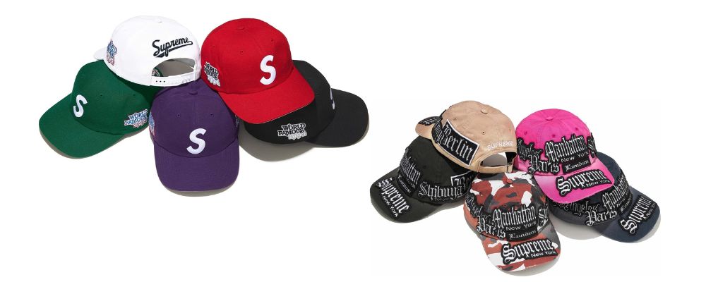 Supreme 2026SS Week8発売予定アイテムまとめ｜ブランド古着買取専門店LIFEWorld Famous S Logo 6-Panel 8,800円 / City Patches 6-Panel 9,350円画像