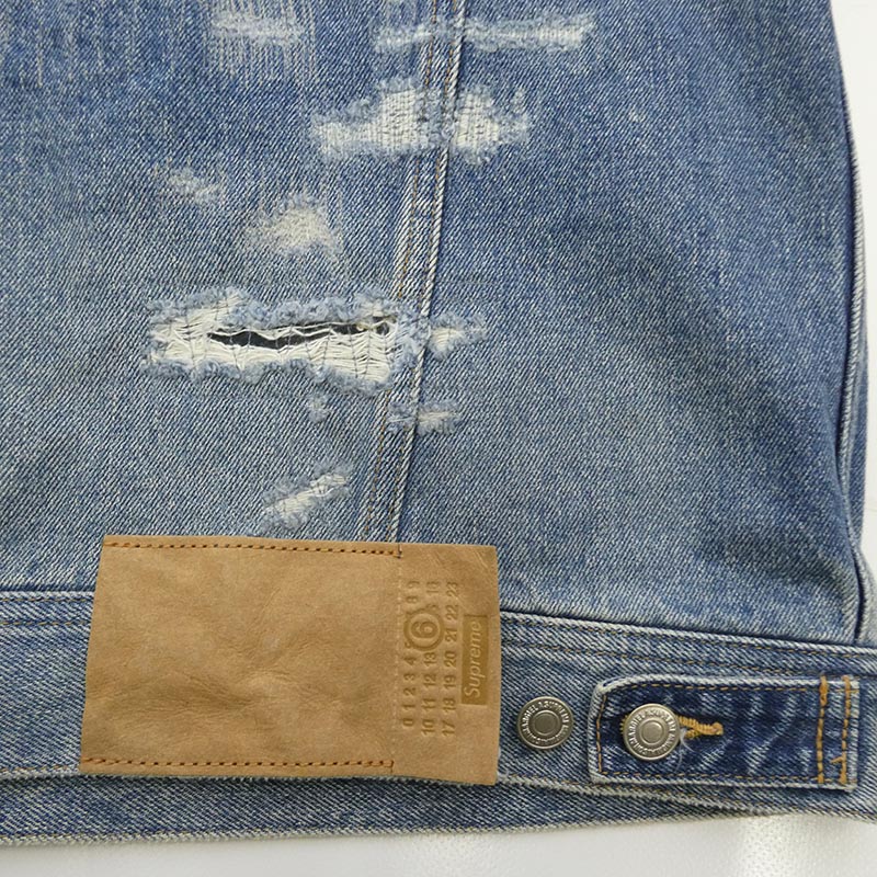 シュプリーム 26SS x MM6 Maison Margiela メゾンマルジェラ Distressed Selvedge Denim Trucker Jacket ディストレスド セルビッジ デニム トラッカー ジャケット 買取実績 画像