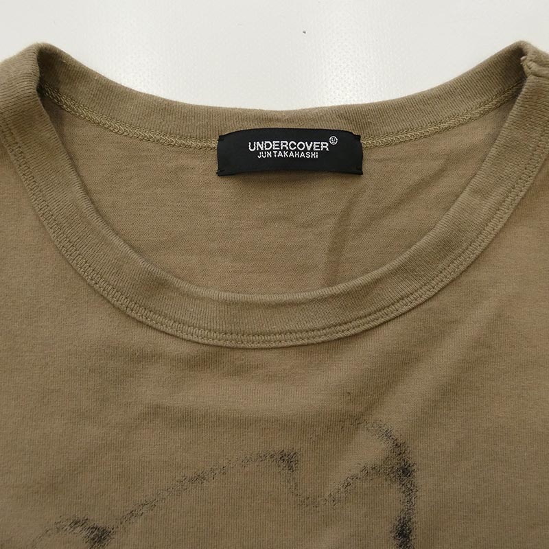 アンダーカバー UC1D8805-2 目隠しベア フロントショート丈 プリント コットン ワイド Tシャツ 買取実績 画像