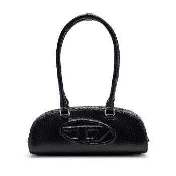 1DR Dome-Elongated bowling bag in snake-effect leather画像