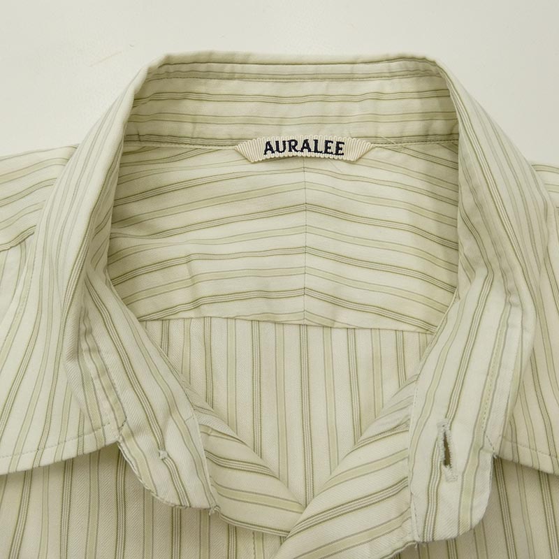 オーラリー 26SS A26SS01CS COTTON SILK STRIPE SHIRT ギザコットン シルク ストライプ 長袖 シャツ 買取実績 画像