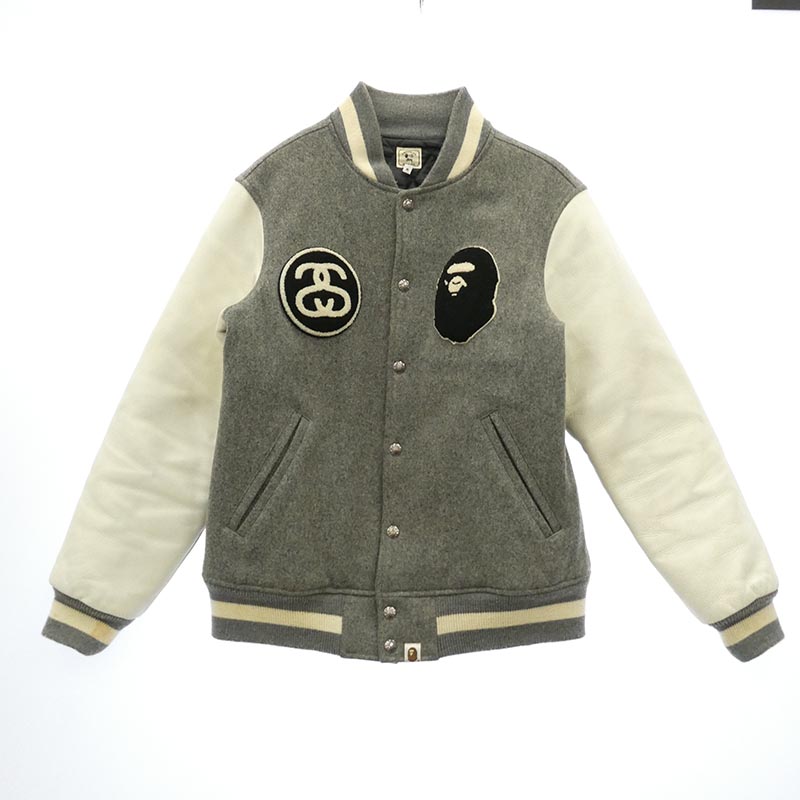 アベイシングエイプ 11SS × STUSSY 30周年記念 モデル Varsity jacket 買取実績