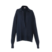ブラミンク カシミヤシルク 18G クルーネック ロングスリーブニット 画像