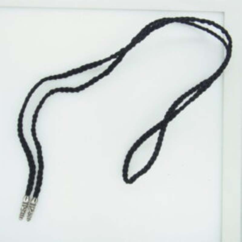 CHROME HEARTS クロムハーツ（原本無） LEATHER BRAID スクロール レザーブレード ネックレス ブラック系 シルバー系の買取実績画像