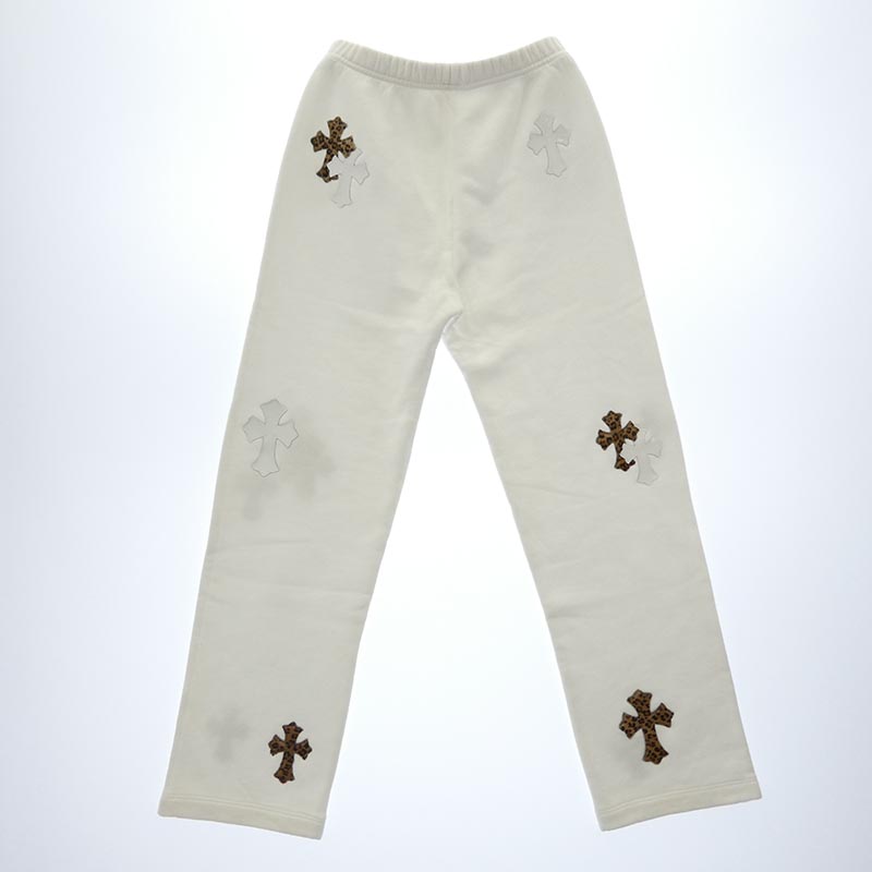 クロムハーツ(原本無) Y Not Multi Leather Cross Patch Sweatpants ワイノット マルチセメタリークロスパッチ エナメル ハラコレザー スウェット パンツ 買取実績 画像