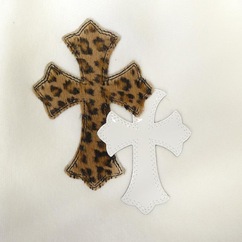 クロムハーツ(原本無) Y Not Multi Leather Cross Patch Sweatpants ワイノット マルチセメタリークロスパッチ エナメル ハラコレザー スウェット パンツ 買取実績 画像