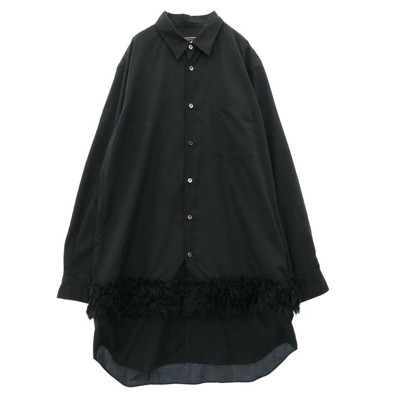 コムデギャルソンオムプリュス 23AW PL-B016 フェイクファー 切替 ロングスリーブ 長袖 ボタンダウン シャツ 買取実績