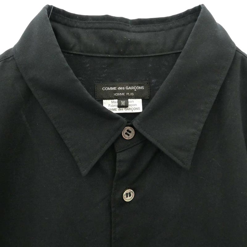 コムデギャルソンオムプリュス 23AW PL-B016 フェイクファー 切替 ロングスリーブ 長袖 ボタンダウン シャツ 買取実績 画像
