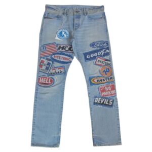 ヒステリックグラマー 25AW 02253AP10 DPC加工 スタッズ ワッペン スリムストレート デニム パンツ 買取実績