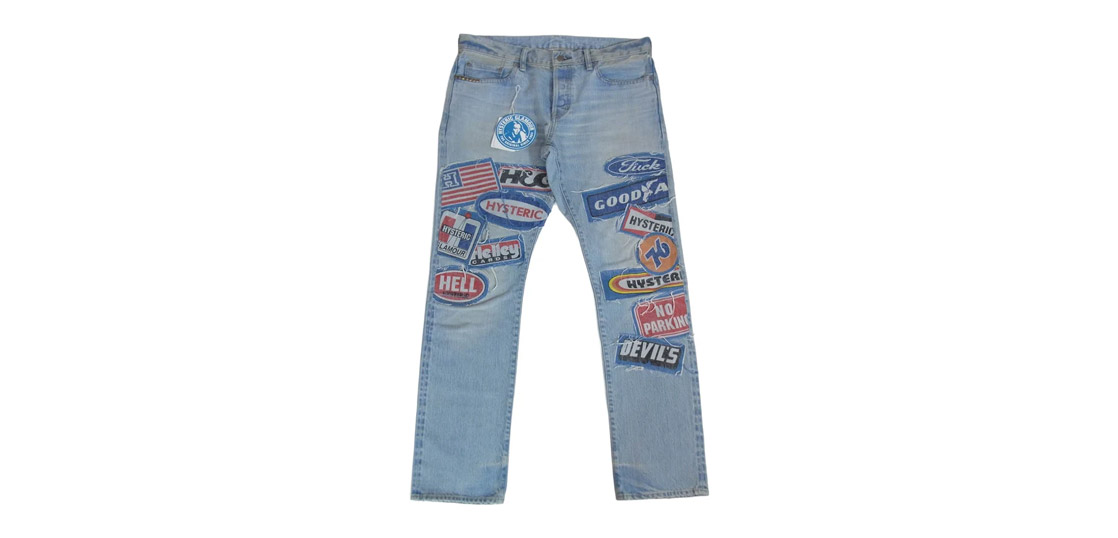 ヒステリックグラマー 25AW 02253AP10 DPC加工 スタッズ ワッペン スリムストレート デニム パンツ 買取実績
