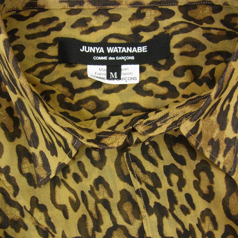 ジュンヤワタナベコムデギャルソン 20AW JF-O014 Shirt Dress レオパード シアー ロング シャツ ワンピース 買取実績 画像