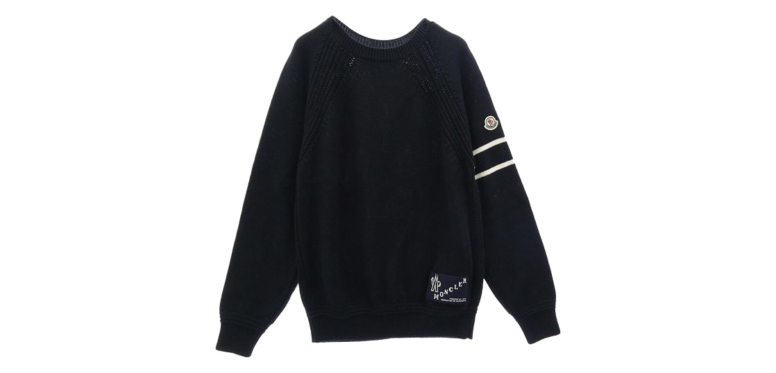 モンクレール 23AW I20919C00019 M1121 モンクレールジャパンタグ フェルトワッペン ラグランスリーブ クルーネック ニットセーター 買取実績
