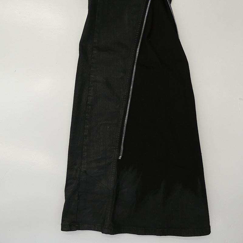 リックオウエンス 25AW DU02E7363-SBW DRKSHDW ダークシャドウ Bolan Banana Jeans バラン バナナ サイドジップ ワックス加工 コーティング ジーンズ デニムパンツ 買取実績 画像