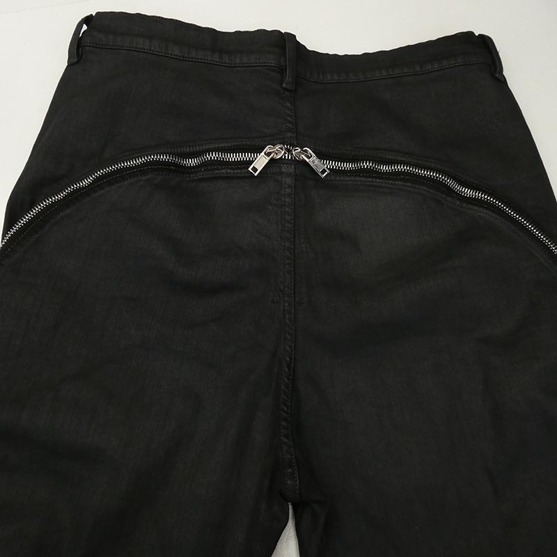 リックオウエンス 25AW DU02E7363-SBW DRKSHDW ダークシャドウ Bolan Banana Jeans バラン バナナ サイドジップ ワックス加工 コーティング ジーンズ デニムパンツ 買取実績 画像