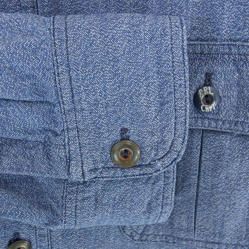 RRL マチ付き チンストラップ シャンブレー ロングスリーブ 長袖 シャツ 買取実績 画像