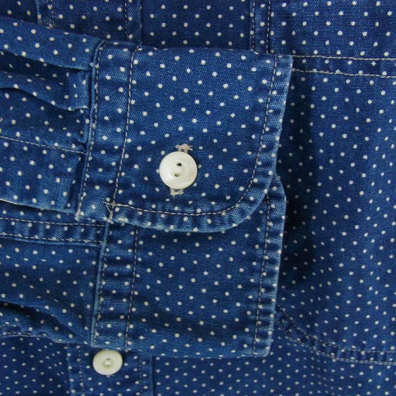 RRL マチ付き チンストラップ ピンドット柄 長袖 シャツ 買取実績 画像