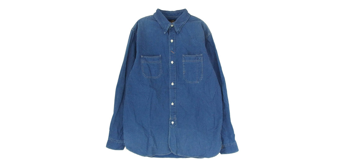 RRL マチ付き チンストラップ ピンドット柄 長袖 シャツ 買取実績