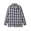 INDIGO COTTON OMBRE PLAID PUNCHING BLOUSE / インディゴ コットン オンブレ プレイド パンチング ブラウス 画像