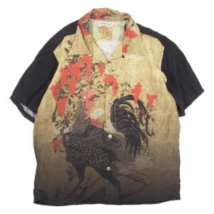 サンサーフ  SS38716 SP スペシャル 伊藤若冲 動植綵絵 南天雄鶏図 アロハ ハワイアン 半袖 シャツ ブラック系 買取実績