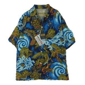 サンサーフ SS39135 KEONI OF HAWAII ケオニ・オブ・ハワイ 龍 by 図案家 後藤清 半袖 アロハ オープンカラー シャツ ブルー系 買取実績