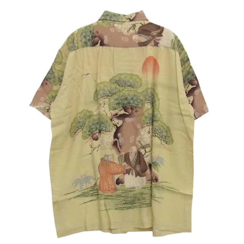 サンサーフ SS39231 SP スペシャル FLOWER BLOOMING FOLKTALE K・イソシマ商店実名復刻 ハレ アロハ 高砂 ハワイアン シャツ ペールイエロー系 買取実績 画像