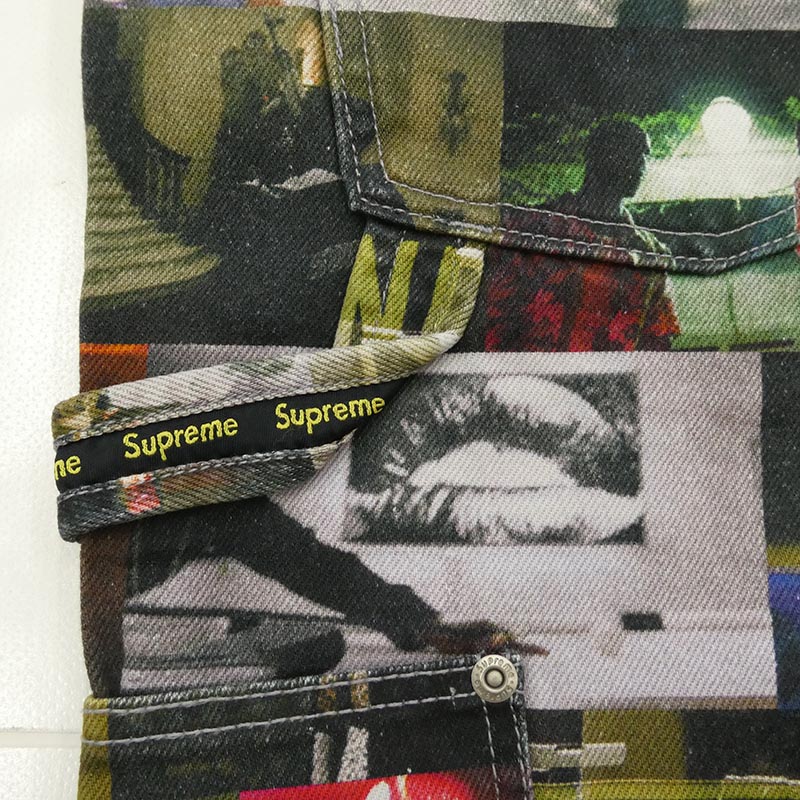 シュプリーム 21AW Nas and DMX Collage Double Knee Denim Painter Pant Nas アンド DMX コラージュ ダブル ニー デニム ペインター パンツ 買取実績 画像