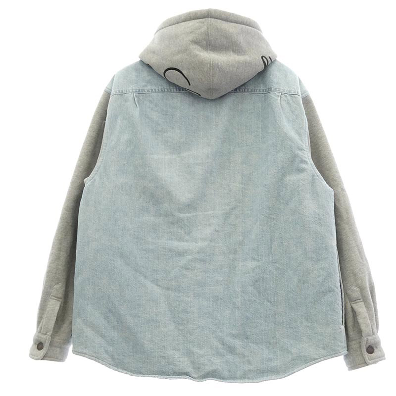 シュプリーム 22AW Fleece Hooded デニムシャツ フード付 スウェットコンビ 裏地キルティング ジャケット 買取実績 画像