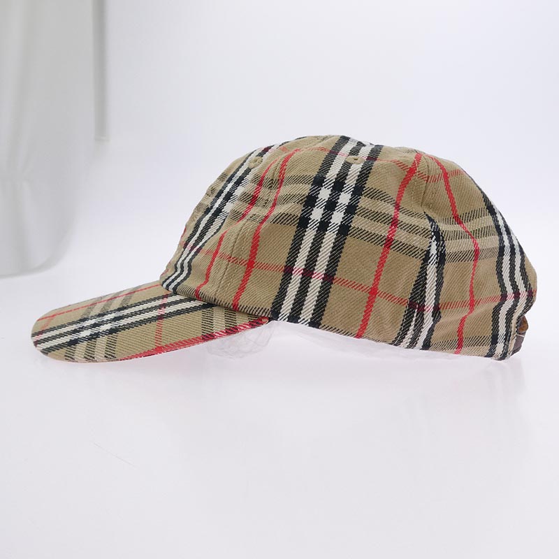 シュプリーム 22SS × Burberry Denim 6 Panel バーバリー デニム シックス パネル キャップ ノバチェック 帽子 買取実績 画像