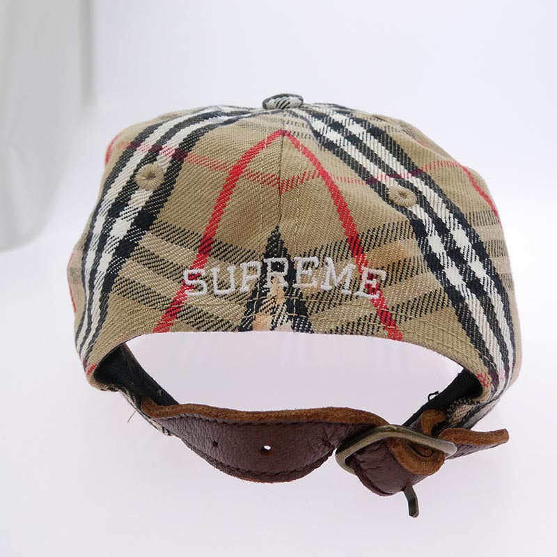シュプリーム 22SS × Burberry Denim 6 Panel バーバリー デニム シックス パネル キャップ ノバチェック 帽子 買取実績 画像
