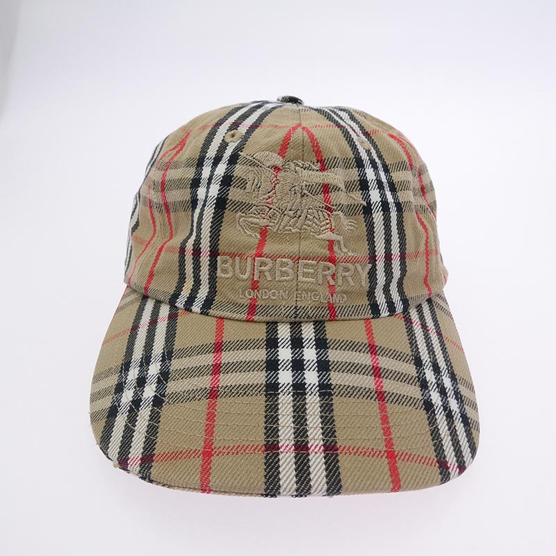 シュプリーム 22SS × Burberry Denim 6 Panel バーバリー デニム シックス パネル キャップ ノバチェック 帽子 買取実績 画像