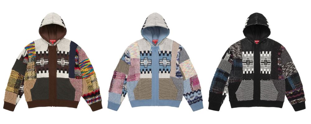 Supreme 2026SS Week12発売予定アイテムまとめ｜ブランド古着買取専門店LIFEPatchwork Zip Up Hooded Sweater 68,200円画像