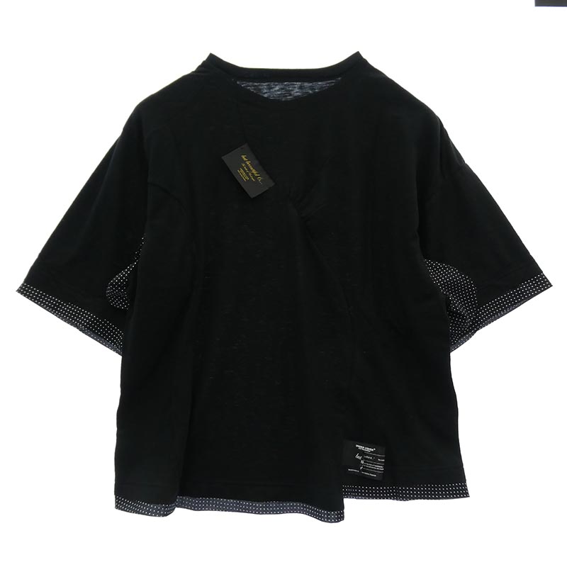 アンダーカバー 26SS UC1F1803-2 Slub cotton T-shirt 素材切替 背面ビックタグ スラブコットン Tシャツ 半袖カットソー 買取実績 画像