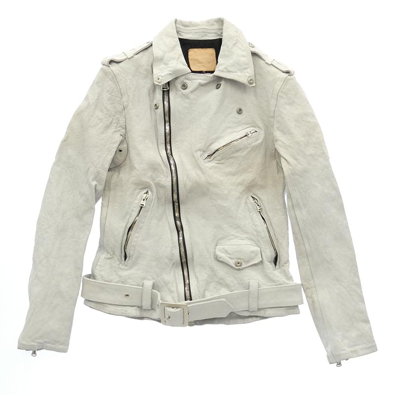 イサムカタヤマバックラッシュ 1927-07 JAPAN CALF NATURAL DYED GARMENT WASH DOUBLE RIDERS 買取実績
