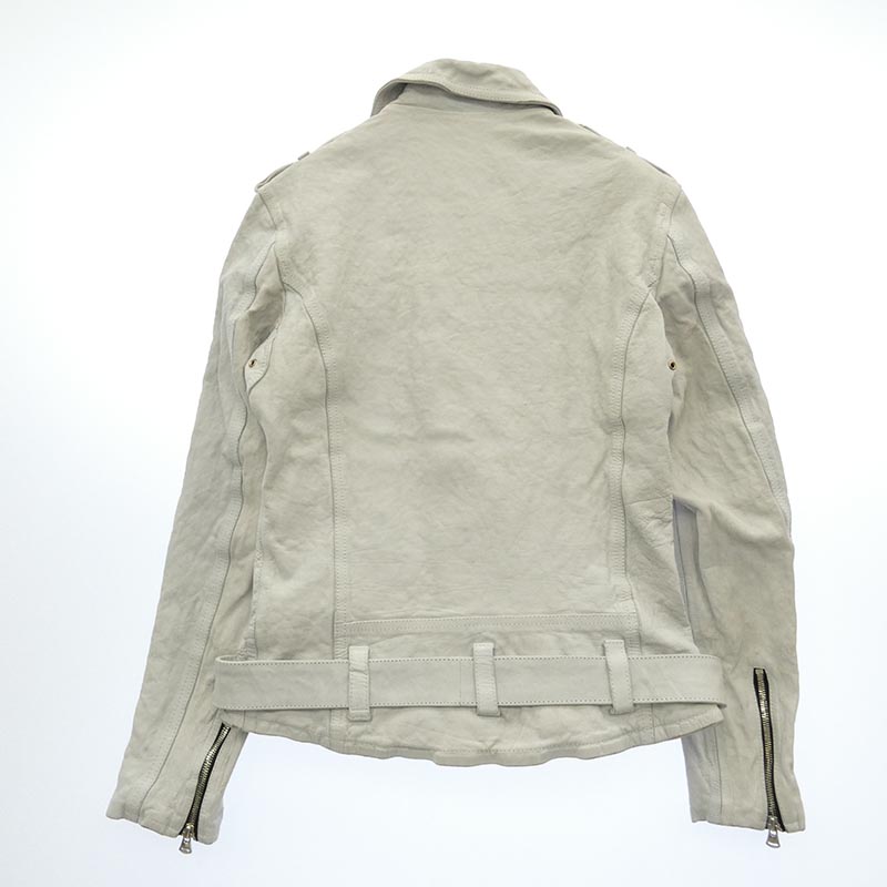イサムカタヤマバックラッシュ 1927-07 JAPAN CALF NATURAL DYED GARMENT WASH DOUBLE RIDERS ジャパンカーフ レザー 先染め製品洗い ダブルライダース 買取実績 画像
