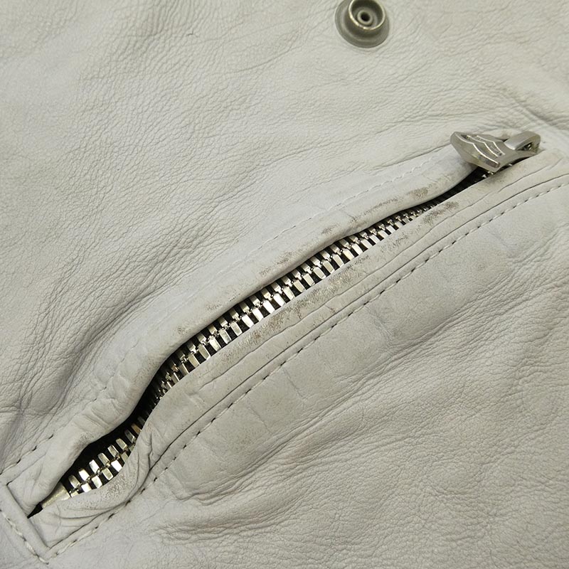 イサムカタヤマバックラッシュ 1927-07 JAPAN CALF NATURAL DYED GARMENT WASH DOUBLE RIDERS ジャパンカーフ レザー 先染め製品洗い ダブルライダース 買取実績 画像