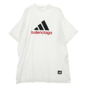 バレンシアガ 23SS 731769 TNVA6 ADIDAS アディダス ロゴ刺繍 オーバーサイズ クルーネック 半袖 Tシャツ 買取実績