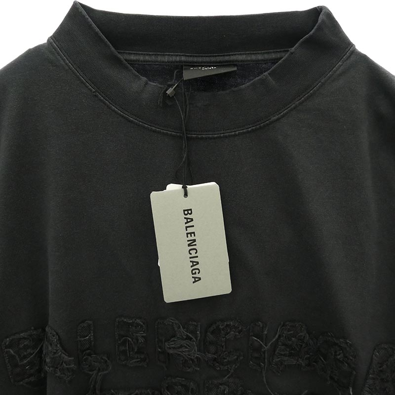 バレンシアガ 25SS 783400 TSVA2 Cropped Long Sleeve T-Shirt ダメージ加工 クロップド ロングスリーブ Tシャツ カットソー 買取実績 画像