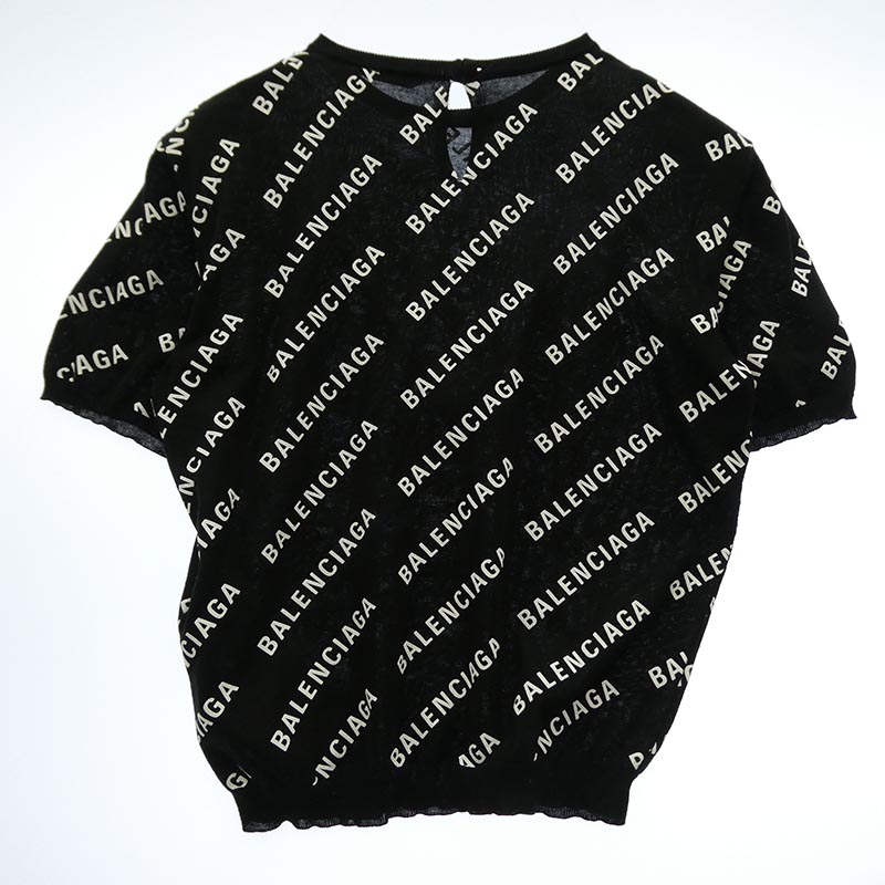 バレンシアガ 695449 T3234 Mini Allover Logo Sweater ロゴ総柄 半袖 ニット トップス 買取実績 画像